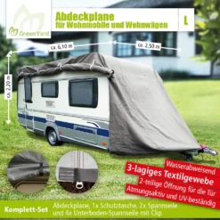 GreenYard® Abdeckplane Für Wohnwagen Oder Wohnmobile Größe L 610 X 250 X 220 Cm -Volkswagen || AL-KO Verkaufsgeschäft 012bdb32a0af0404c38b87b0355addc8