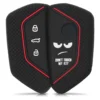 Kwmobile Autoschlüssel Hülle Kompatibel Mit VW Golf 8 3-Tasten Autoschlüssel - Schlüsselhülle Don't Touch My Key Weiß Schwarz Rot