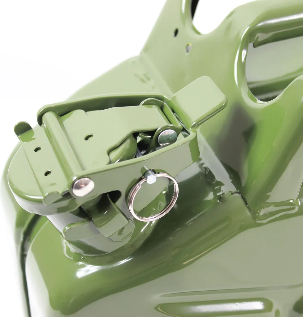 3x Benzinkanister Kraftstoff Kanister Metall 20 Liter Oliv 6 3x Benzinkanister Kraftstoff Kanister Metall 20 Liter Oliv – Bild 4