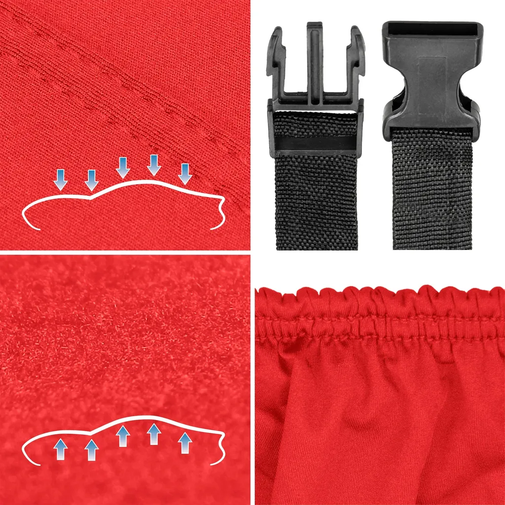 ECD Germany Autoabdeckung Indoor - Größe L - 482x178x119 Cm - Rot - Aus Stretch Soft Satin, Atmungsaktiv, Staub- Und Schmutzabweisend, Abdeckplane Autoplane Autogarage Ganzgarage Schutzdecke Schutzhülle 6 ECD Germany Autoabdeckung Indoor - Größe L - 482x178x119 Cm - Rot - Aus Stretch Soft Satin, Atmungsaktiv, Staub- Und Schmutzabweisend, Abdeckplane Autoplane Autogarage Ganzgarage Schutzdecke Schutzhülle – Bild 4