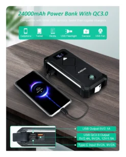 Starthilfe Powerbank 2400A 24000mAh 12V (Alle Benzin 8,0 Oder 6,0 L Diesel) LCD Auto Starthilfe Supersafe Tragbare Auto Batterie Upgrade Booster Und Intelligentes Starthilfekabel, Multifunktional -Volkswagen || AL-KO Verkaufsgeschäft 1558377ab0cb283c99a2edeff67219ae