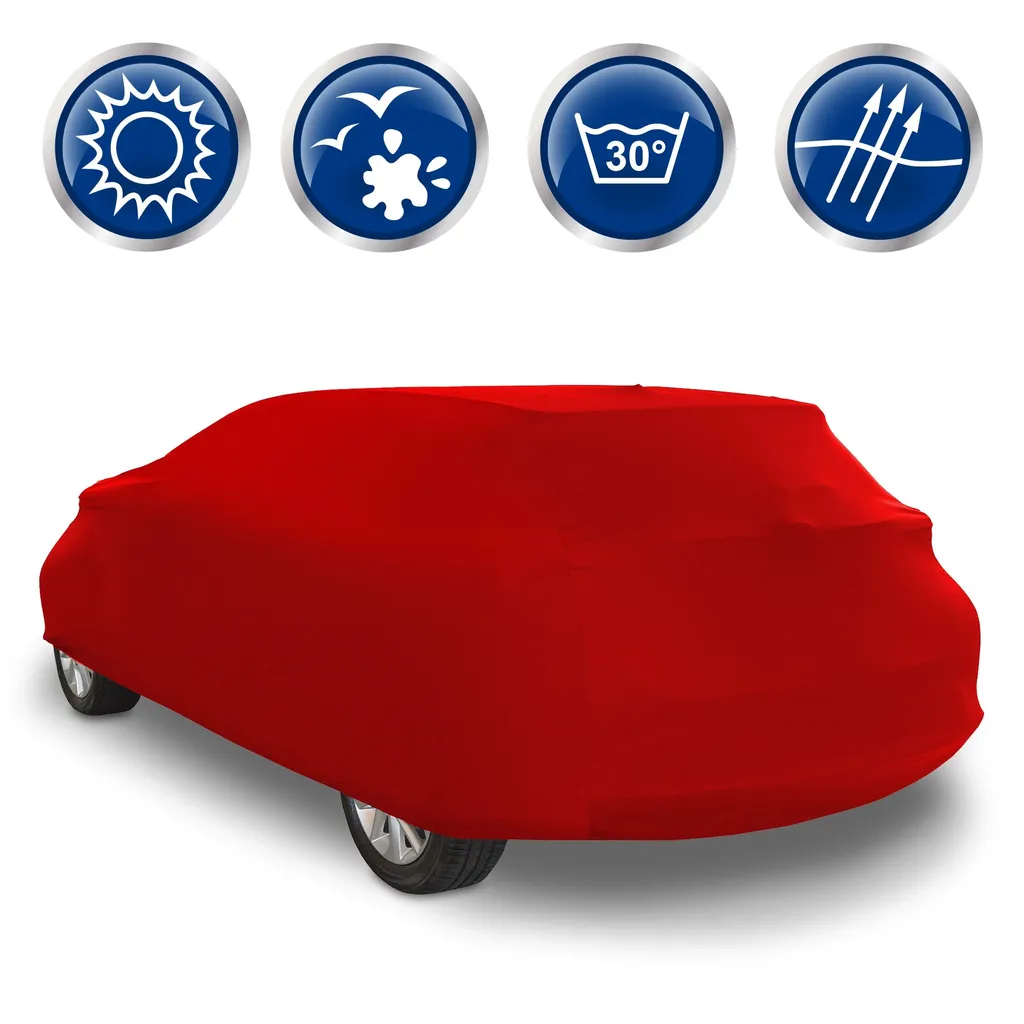 ECD Germany Autoabdeckung Indoor - Größe L - 482x178x119 Cm - Rot - Aus Stretch Soft Satin, Atmungsaktiv, Staub- Und Schmutzabweisend, Abdeckplane Autoplane Autogarage Ganzgarage Schutzdecke Schutzhülle 3 ECD Germany Autoabdeckung Indoor - Größe L - 482x178x119 Cm - Rot - Aus Stretch Soft Satin, Atmungsaktiv, Staub- Und Schmutzabweisend, Abdeckplane Autoplane Autogarage Ganzgarage Schutzdecke Schutzhülle