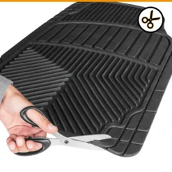 WALSER Universal Auto-Gummimatten-Set Priscus, Automatten 4-teilig Zuschneidbar, Universal Antirutschmatten-Auto, PKW-Fußraummatten Schwarz -Volkswagen || AL-KO Verkaufsgeschäft 16264cbff9229b679fee3dc4cb082a49