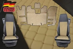 Satz Fußmatten + Sitzbezüge 1+1 Beige Passend Für Scania R 2013-2020 Automatic Trucks