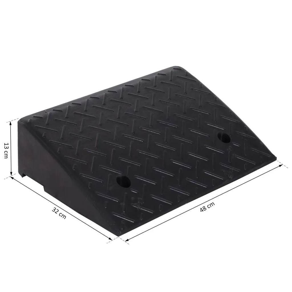 HOMCOM 2 Auffahrrampe, Bordsteinrampe, Gummirampen, Schwellenrampe, Auffahrhilfe Für Auto, Gummi, Schwarz, 48 X 32 X 13 Cm 11 HOMCOM 2 Auffahrrampe, Bordsteinrampe, Gummirampen, Schwellenrampe, Auffahrhilfe Für Auto, Gummi, Schwarz, 48 X 32 X 13 Cm – Bild 9