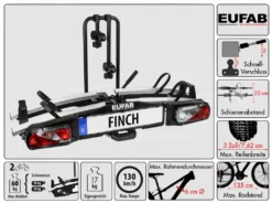 Eufab | Fahrradhalter, Heckträger Eufab Finch 2 (11584) -Volkswagen || AL-KO Verkaufsgeschäft 1c5c71661766bc4a406651e4e68a9265