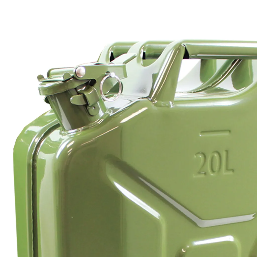 3x Benzinkanister Kraftstoff Kanister Metall 20 Liter Oliv 7 3x Benzinkanister Kraftstoff Kanister Metall 20 Liter Oliv – Bild 5