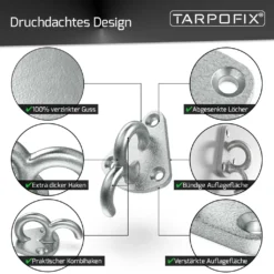 Tarpofix® Dreiloch Planenhaken Mit Öse (10 Stk.) | Kombi Netzhaken Aus Verzinktem Guss | Anhänger Haken Zur Befestigung Von Anhängerplanen & Anhängernetze | Abspannhaken -Volkswagen || AL-KO Verkaufsgeschäft 2145f1bcfe8ad3ddf8d0b2b266c64705