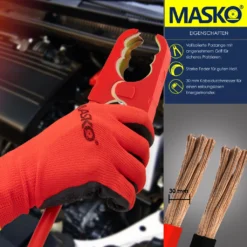 MASKO® Starthilfekabel Überbrückungskabel Für Benzin- Und Dieselmotoren, 6/12/24 Volt. Auto Motorrad Starterkabel Aus Kupfer Inkl. Handschuhe Und Tragetasche (25mm² 1200A / 30mm² 1500A), Größe:6m / 1500amp -Volkswagen || AL-KO Verkaufsgeschäft 21cc7cdc123a9fa59c182f13d6d23cb5