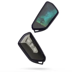 Kwmobile Autoschlüssel Hülle Kompatibel Mit VW Golf 8 3-Tasten Autoschlüssel - TPU Fullbody Schlüsselhülle Galaxie Baum Wiese Blau Grau Schwarz -Volkswagen || AL-KO Verkaufsgeschäft 227e397659344562c489c0b912ee65a9