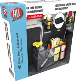 All Ride Kofferraum Organizer - 50 X 32 X 70 CM - 2 Große Fächer Und Einsätze - Organisieren Von Auto Zubehör - Faltbares Design - Schwarz -Volkswagen || AL-KO Verkaufsgeschäft 27bb2a5271039718570454925233417e