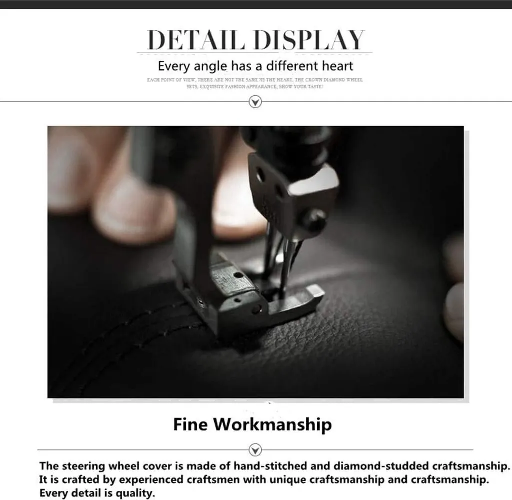 Volle Strass-Lenkradabdeckung, Autoteile Lederlenkradabdeckung, Kristall-Strassstein 9 Volle Strass-Lenkradabdeckung, Autoteile Lederlenkradabdeckung, Kristall-Strassstein – Bild 7