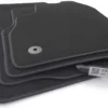 Volkswagen Fußmatten Passend Für VW T-Cross Premium Velours Automatten Set Auto Teppich, 4x Schwarz, Original Befestigung