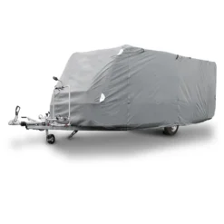 ECD Germany Schutzhülle Für Wohnwagen Größe M 520x225x220 Cm - Atmungsaktiv - Wasserdicht - Staubdicht UV Schutz - Schutzplane Schutzhaube Abdeckplane Abdeckung Vollgarage Wohnmobil Caravan