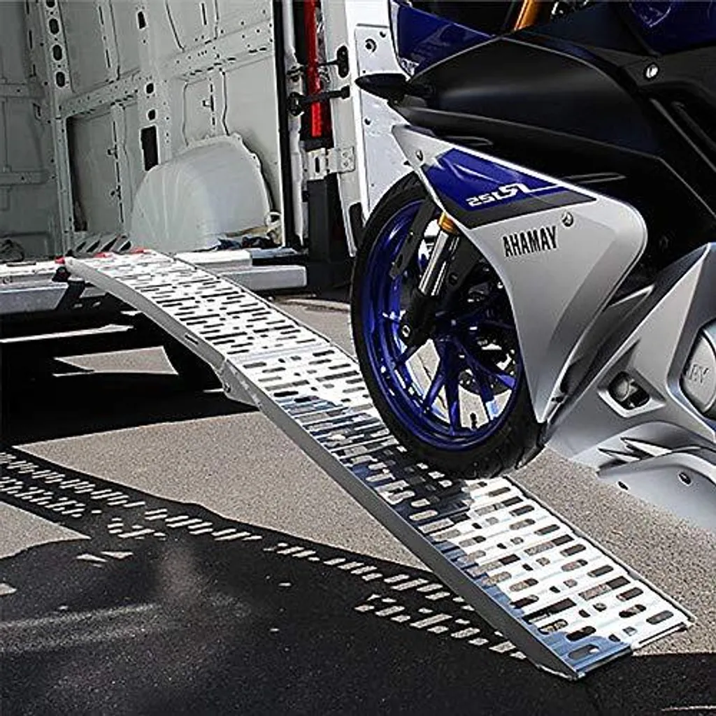 Wolketon 1 X Auffahrrampe 340kg Faltbare Alu Rampe Motorradrampe Antirutsch Laderampe Fuer Motorrad Oder Mofa 4 Wolketon 1 X Auffahrrampe 340kg Faltbare Alu Rampe Motorradrampe Antirutsch Laderampe Fuer Motorrad Oder Mofa – Bild 2