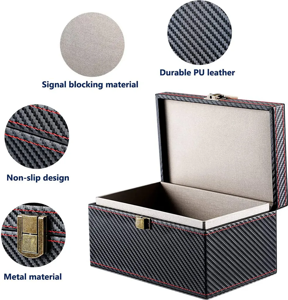 Keyless Go Schutz Autoschlüssel Box, RFID Signal Blocker Box Für Autoschlüssel Funkschlüssel Abschirmung Diestahlschutz Faraday Box Mit Schlüsseltasche Strahlungsschutz 5 Keyless Go Schutz Autoschlüssel Box, RFID Signal Blocker Box Für Autoschlüssel Funkschlüssel Abschirmung Diestahlschutz Faraday Box Mit Schlüsseltasche Strahlungsschutz – Bild 3