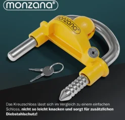 Monzana Anhängerschloss Für Gängige Anhängerkupplung Einfache Montage Diebstahlschutz Diebstahl Anhängersicherung Sicherheitsschloss, Farbe:gelb -Volkswagen || AL-KO Verkaufsgeschäft 3ebacc8cff1a25382c0ac701f8e57167