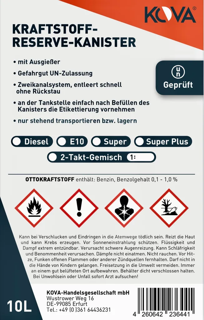 14x Benzinkanister 10L Kraftstoffkanister Reserve Kanister UN-Zulassung Schwarz S 4 14x Benzinkanister 10L Kraftstoffkanister Reserve Kanister UN-Zulassung Schwarz S – Bild 2