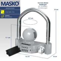 MASKO® Anhängerschloss Zahlenschloss Mit 4 Stellig Code Für Gängige Anhängerkupplung Anhängerkugelsperrkupplung Einfache Montage Diebstahlschutz Wohnwagen Anhänger Abschleppsperre Stahlbügel, Farbe:Grau 17 MASKO® Anhängerschloss Zahlenschloss Mit 4 Stellig Code Für Gängige Anhängerkupplung Anhängerkugelsperrkupplung Einfache Montage Diebstahlschutz Wohnwagen Anhänger Abschleppsperre Stahlbügel, Farbe:Grau -Volkswagen || AL-KO Verkaufsgeschäft 3ff9a437c4e43b5ba119be35a8ae4dd2