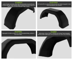 2er Set Kunststoff PP Anhänger Kotflügel Elastisch Stoßfest Schmutzfänger Schutzblech PKW Trailer Universal 8 Zoll 50x15x19 Schwarz -Volkswagen || AL-KO Verkaufsgeschäft 4286015767ebbc92ef1752d205bb5081