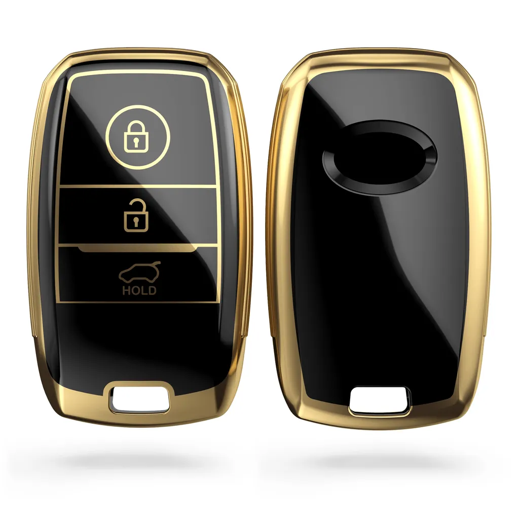 Kwmobile Autoschlüssel Hülle Kompatibel Mit Kia 3-Tasten Smartkey Autoschlüssel - Schlüsselhülle Silikon Cover - Schwarz Gold 3 Kwmobile Autoschlüssel Hülle Kompatibel Mit Kia 3-Tasten Smartkey Autoschlüssel - Schlüsselhülle Silikon Cover - Schwarz Gold