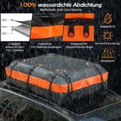 COSTWAY 50 L Dachbox Für Auto, Wasserdichter Dachkoffer Mit 10 Breite Gurte & 6 Türhaken & Anti-Rutsch Matte & Tragetasche, Faltbare Gepäckbox Für Alle Fahrzeuge Mit/ohne Gepäckträger, Schwarz -Volkswagen || AL-KO Verkaufsgeschäft 43af77f58dd0d76282ee2d5ec6594bbb