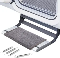 ONVAYA® Wohnmobil Fußmatte Für Trittstufe | Grau | Rutschfeste Wohnwagen-Fußmatte | Wohnmobil Zubehör | Größenverstellbar | Robustes Material | Einfache Reinigung