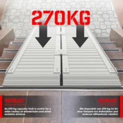 Jago® Rollstuhl Rampe - Aluminium, Klappbar, Versch. Größen (90 Cm, 122 Cm, 150cm), Mobile Faltbar, 270 Kg - Rollstuhlrampe, Auffahrrampe (150cm) 18 Jago® Rollstuhl Rampe - Aluminium, Klappbar, Versch. Größen (90 Cm, 122 Cm, 150cm), Mobile Faltbar, 270 Kg - Rollstuhlrampe, Auffahrrampe (150cm) -Volkswagen || AL-KO Verkaufsgeschäft 48efb7c5903ae3caeeeb510ce842e7c7