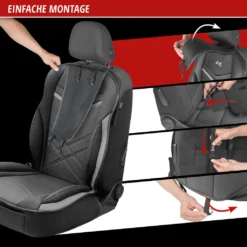 WALSER Sitzauflage Auto Rey, Sitzschoner Auto Schwarz/grau, Universal Auto Sitzauflagen, Autositzauflage Vordersitze, Sitzbezug Auto Vordersitze, Sitzkissen Auto Sportlook, Sitzbezüge Auto Für PKW/LKW -Volkswagen || AL-KO Verkaufsgeschäft 512e263b39d5521d81ef2ff1596e3a7d