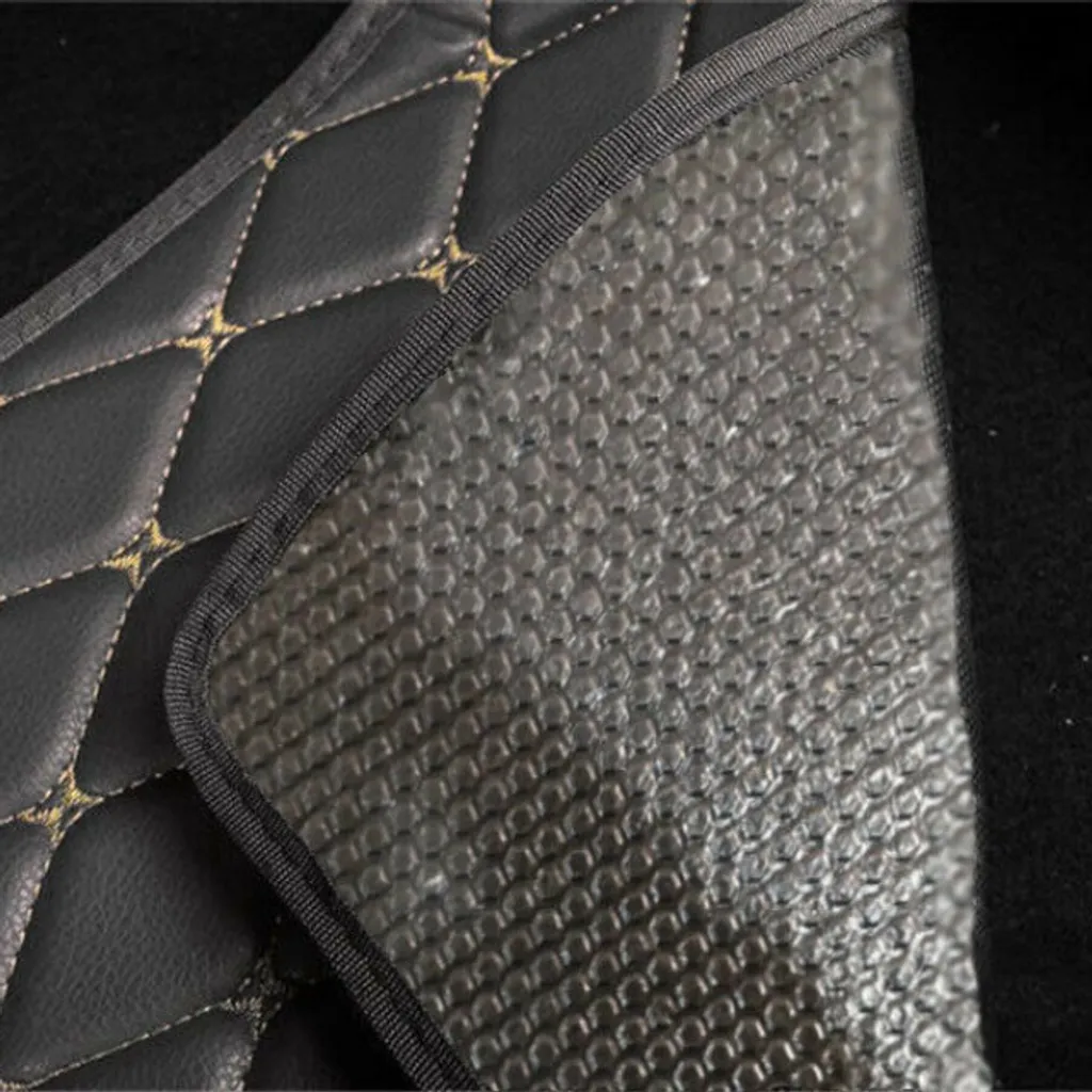 4 Stück Universal-Fussmatten Aus Kunstleder, Vorne Und Hinten, Wasserdicht, Schwarz Und Beige Genäht 9 4 Stück Universal-Fussmatten Aus Kunstleder, Vorne Und Hinten, Wasserdicht, Schwarz Und Beige Genäht – Bild 7