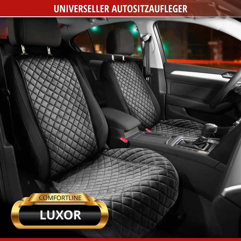 WALSER Sitzaufleger Comfortline Luxor, Universelle PKW Sitzauflage Vordersitz, Schutzunterlage-Autositz, Sitzschoner Mit Seitenwangen-Schutz, Schwarz 4 WALSER Sitzaufleger Comfortline Luxor, Universelle PKW Sitzauflage Vordersitz, Schutzunterlage-Autositz, Sitzschoner Mit Seitenwangen-Schutz, Schwarz – Bild 2