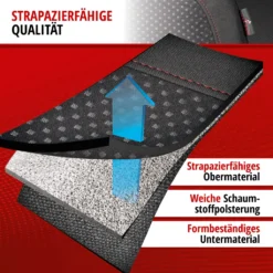 WALSER Premium Autositzbezüge Logan Mit Reißverschluss, ZIPP-IT Schonbezüge Komplettset, 2 Vordersitzbezüge, 1 Rücksitzbezug Schwarz/rot 11861 -Volkswagen || AL-KO Verkaufsgeschäft 556034958a17a5c35272263c65814590