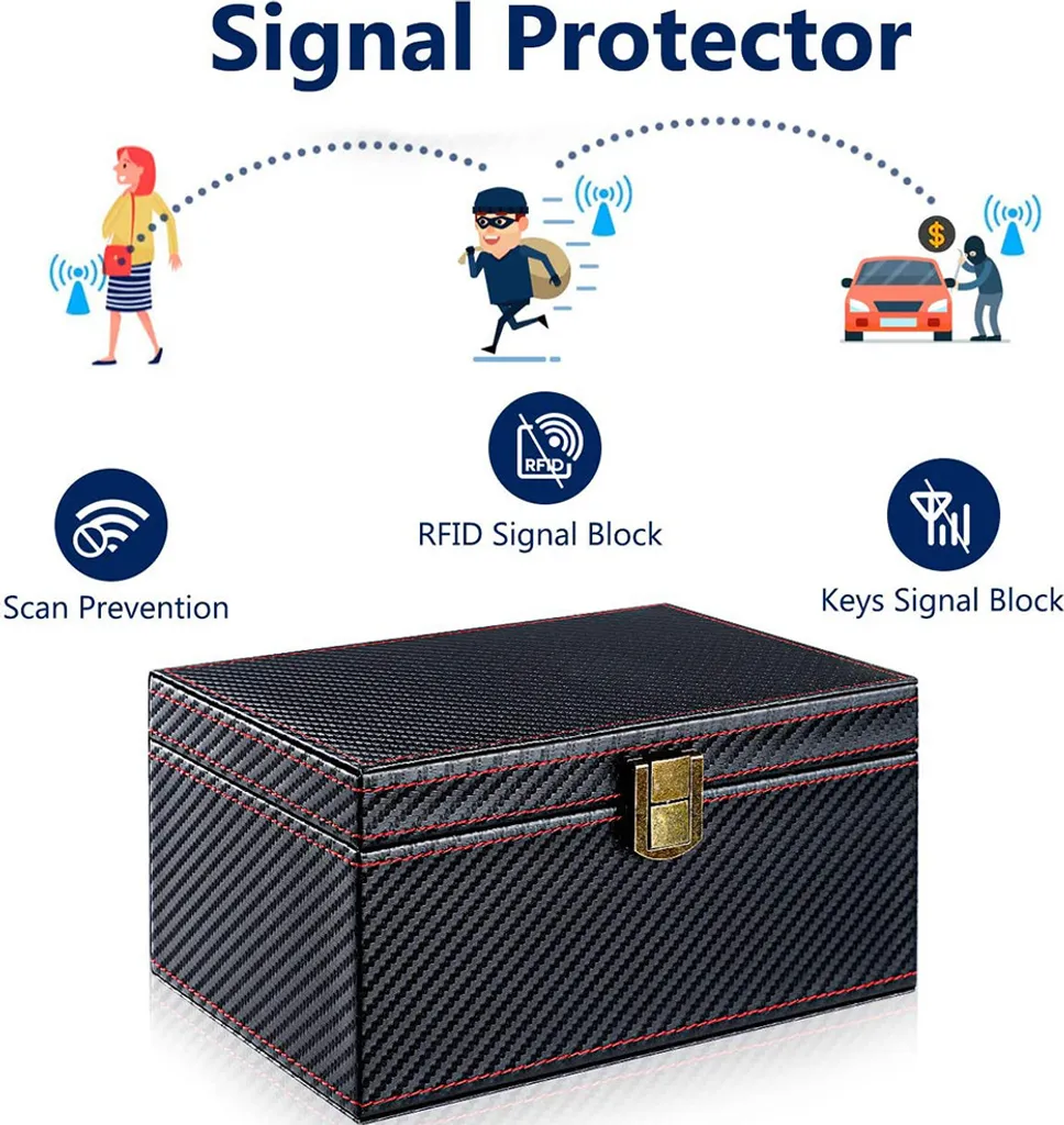 Keyless Go Schutz Autoschlüssel Box, RFID Signal Blocker Box Für Autoschlüssel Funkschlüssel Abschirmung Diestahlschutz Faraday Box Mit Schlüsseltasche Strahlungsschutz 4 Keyless Go Schutz Autoschlüssel Box, RFID Signal Blocker Box Für Autoschlüssel Funkschlüssel Abschirmung Diestahlschutz Faraday Box Mit Schlüsseltasche Strahlungsschutz – Bild 2