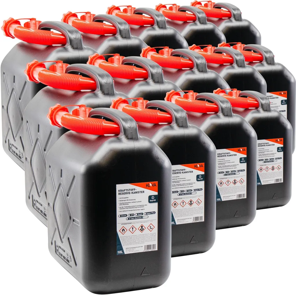 14x Benzinkanister 10L Kraftstoffkanister Reserve Kanister UN-Zulassung Schwarz S 3 14x Benzinkanister 10L Kraftstoffkanister Reserve Kanister UN-Zulassung Schwarz S
