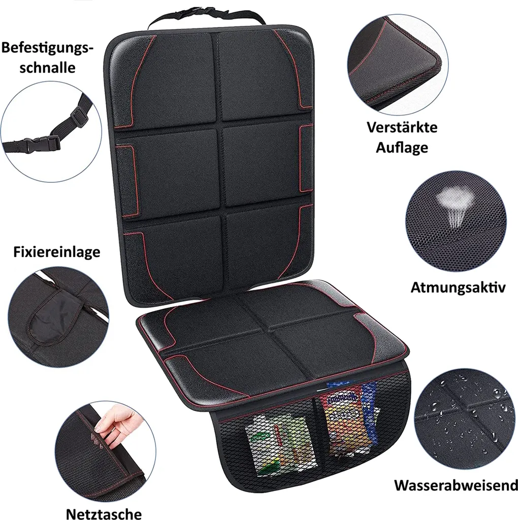 Großer Rutschfester Kindersitz Schonbezug, Wasserabweisende Kindersitzunterlage, Autositzschoner, Sitzauflage In Schwarz 8 Großer Rutschfester Kindersitz Schonbezug, Wasserabweisende Kindersitzunterlage, Autositzschoner, Sitzauflage In Schwarz – Bild 6