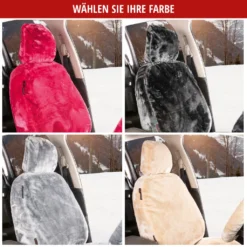 WALSER Autositzbezug Teddy, Sitzbezug Kunstfell, Veganer Auto-Schonbezug In Lammfell-Optik, Flauschiger Plüsch-Schonbezug Vegan Silber -Volkswagen || AL-KO Verkaufsgeschäft 775db7d1e0858f10b642745803dec363