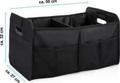 All Ride Kofferraum Organizer - 50 X 32 X 70 CM - 2 Große Fächer Und Einsätze - Organisieren Von Auto Zubehör - Faltbares Design - Schwarz -Volkswagen || AL-KO Verkaufsgeschäft 77a68732e21d8dd41b06f7de153d7fb7