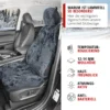 WALSER Auto-Sitzbezug Lammfell Iva, Lammfellbezug Mit Reißverschluss, ZIPP-IT Autoschonbezug Lammfell, PKW-Sitzbezug Lammfell Anthrazit