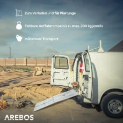 AREBOS 2 X Faltbare Auffahrrampe Max. 400 Kg, Laderampe, Klappbar, Verladerampe, Auffahrschienen -Volkswagen || AL-KO Verkaufsgeschäft 78db2a59fa02966a0a099f05ad6a9739