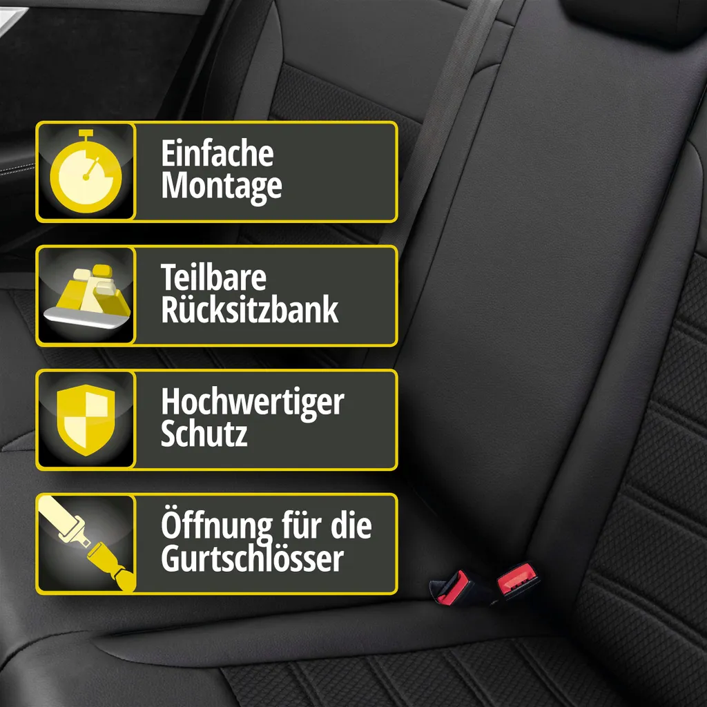 WALSER Passform-Sitzbezug Aversa, Schonbezug Kompatibel Mit Dacia Duster 10/2017-Heute, 1 Rücksitzbankbezug Normalsitze 6 WALSER Passform-Sitzbezug Aversa, Schonbezug Kompatibel Mit Dacia Duster 10/2017-Heute, 1 Rücksitzbankbezug Normalsitze – Bild 4