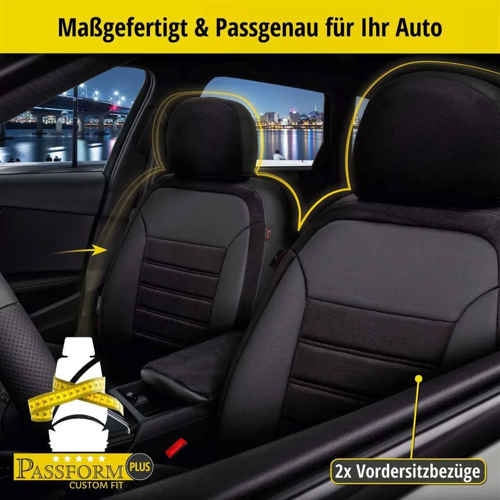 WALSER Passform-Sitzbezug Bari, Schonbezug Kompatibel Mit Opel Astra J Caravan (P10) 10/2010-10/2015, 2 Einzelsitzbezüge Normalsitze 5 WALSER Passform-Sitzbezug Bari, Schonbezug Kompatibel Mit Opel Astra J Caravan (P10) 10/2010-10/2015, 2 Einzelsitzbezüge Normalsitze – Bild 3