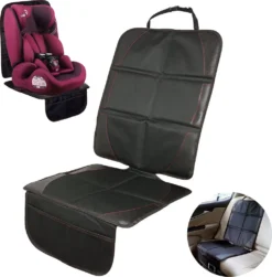 Großer Rutschfester Kindersitz Schonbezug, Wasserabweisende Kindersitzunterlage, Autositzschoner, Sitzauflage In Schwarz