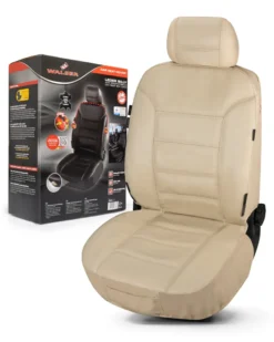 WALSER Autoschonbezug Billy Aus Echtem Leder, Hochwertiger Lederbezug, Auto-Sitzschoner, Sitzbezüge Echtleder In Universalgröße Beige 19636