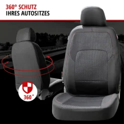 WALSER Premium Autositzbezüge Logan Mit Reißverschluss, ZIPP-IT Schonbezüge Komplettset, 2 Vordersitzbezüge, 1 Rücksitzbezug Schwarz/rot 11861 -Volkswagen || AL-KO Verkaufsgeschäft 8382248baee4c4943ca223391010dc96