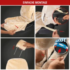 WALSER Autositzbezug Teddy, Sitzbezug Kunstfell, Veganer Auto-Schonbezug In Lammfell-Optik, Flauschiger Plüsch-Schonbezug Vegan Silber -Volkswagen || AL-KO Verkaufsgeschäft 87062f6ee3bfcb60683fd25d91bc0040