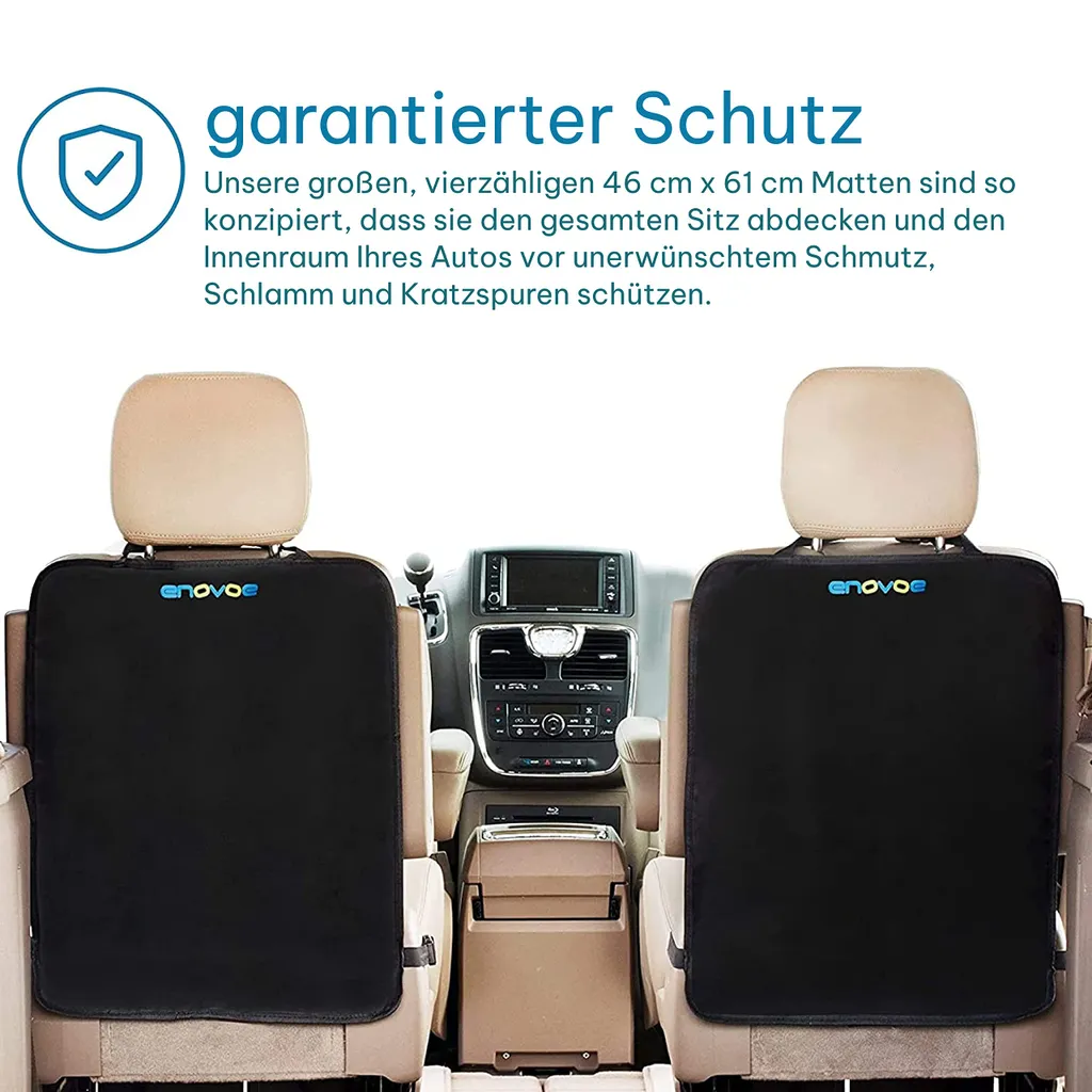 Enovoe Rücksitzschutz Für Kinder – 2er-Pack – Auto-Trittmatten In – Wasserdichter Schutz Für Polster Vor Schmutz – Autositzschutz Rückseite Des Fahrersitzes 5 Enovoe Rücksitzschutz Für Kinder – 2er-Pack – Auto-Trittmatten In – Wasserdichter Schutz Für Polster Vor Schmutz – Autositzschutz Rückseite Des Fahrersitzes – Bild 3