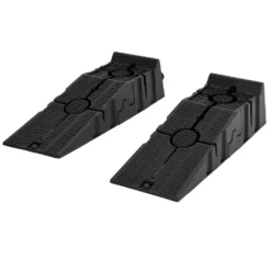 ECD Germany Auffahrrampe 2er Set, 240 Mm, Aus Kunststoff, Bis 2,5 T, Für Auto PKW KFZ, Ragbare Bordsteinrampe, Rutschfeste Oberfläche, Autorampe Auffahrkeil