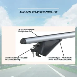 Dachträger - Relingträger - Dachgepäckträger - Querträger Dachreling - Relingträger Universal - VDP-R003 - Aluminium - 135cm - 90kg - Für Bündige Dachschienen -Volkswagen || AL-KO Verkaufsgeschäft 8c1c764849f1574a364640f5831cdc94