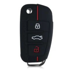 Kwmobile Autoschlüssel Silikon Hülle Kompatibel Mit Audi 3-Tasten Klappschlüssel - Schlüsselhülle - In Schwarz Rot -Volkswagen || AL-KO Verkaufsgeschäft 8dfe0fc558ac54d0f48449237e21b62a