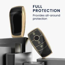 Kwmobile Autoschlüssel Hülle Kompatibel Mit Mercedes Benz Smart Key Autoschlüssel (nur Keyless) - Schlüsselhülle Silikon Cover - Schwarz Gold -Volkswagen || AL-KO Verkaufsgeschäft 90fd6ec0a71556e26a44ea30e32e37a9